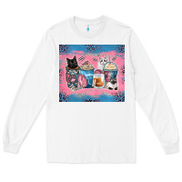 White cat coffee cups Long Sleeve Tee - Zillion Design Studio