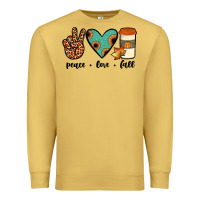 Antique Gold peace love fall Premium Sweatshirt - JahusDesignShop