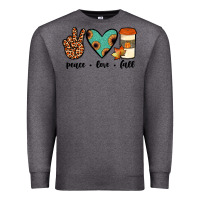 Charcoal Heather peace love fall Premium Sweatshirt - JahusDesignShop