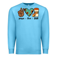 Ocean Blue peace love fall Premium Sweatshirt - JahusDesignShop