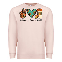 Pale Pink peace love fall Premium Sweatshirt - JahusDesignShop