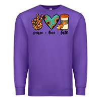 Purple peace love fall Premium Sweatshirt - JahusDesignShop