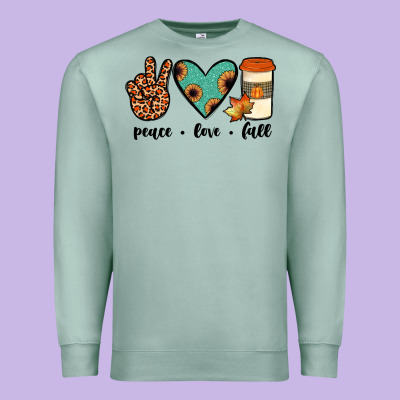Peace Love Fall Premium Sweatshirt Designed By Jahusdesignshop