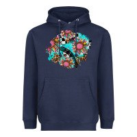 Navy race sunflower patches Heavyweight Hoodie - AdoDesignShop