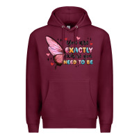 Burgundy you sre exactly where you need to be Premium Hoodie - MaliasSmallBusiness