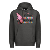 Charcoal Heather you sre exactly where you need to be Premium Hoodie - MaliasSmallBusiness