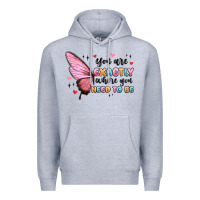 Heather Grey you sre exactly where you need to be Premium Hoodie - MaliasSmallBusiness