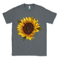 Charcoal Heather sunflower Classic Tee - RanaPortraitStore