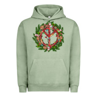 Pigment Oil Green Christmas peace Urban Hoodie - MaliasSmallBusiness