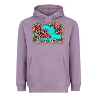 Lavender easter Leopard turquoise background Heavyweight Hoodie - JahusDesignShop