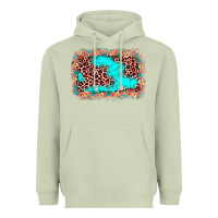 Matcha easter Leopard turquoise background Heavyweight Hoodie - JahusDesignShop