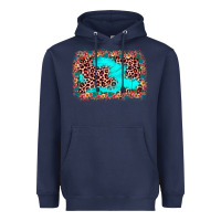 Navy easter Leopard turquoise background Heavyweight Hoodie - JahusDesignShop