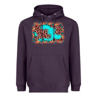 Plum easter Leopard turquoise background Heavyweight Hoodie - JahusDesignShop