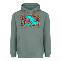 Sage easter Leopard turquoise background Heavyweight Hoodie - JahusDesignShop