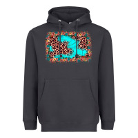 Smoke easter Leopard turquoise background Heavyweight Hoodie - JahusDesignShop
