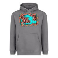 Storm easter Leopard turquoise background Heavyweight Hoodie - JahusDesignShop