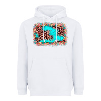 White easter Leopard turquoise background Heavyweight Hoodie - JahusDesignShop