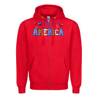 Red Western America Zipper Hoodie - Neo Western