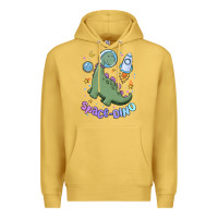 Antique Gold space dino Premium Hoodie - MaliasSmallBusiness