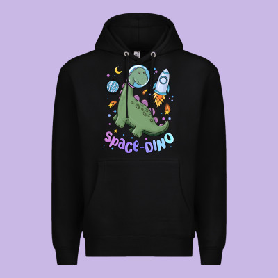 Space Dino Premium Hoodie Designed By Maliassmallbusiness