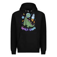 Black space dino Premium Hoodie - MaliasSmallBusiness