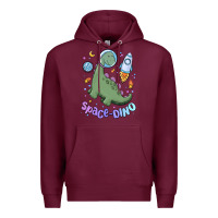 Burgundy space dino Premium Hoodie - MaliasSmallBusiness
