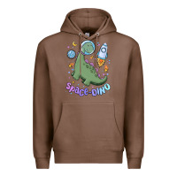 Chestnut space dino Premium Hoodie - MaliasSmallBusiness