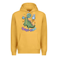 Mustard space dino Premium Hoodie - MaliasSmallBusiness