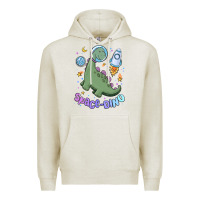Oatmeal Heather space dino Premium Hoodie - MaliasSmallBusiness