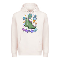 Pale Pink space dino Premium Hoodie - MaliasSmallBusiness