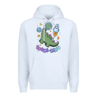 White space dino Premium Hoodie - MaliasSmallBusiness