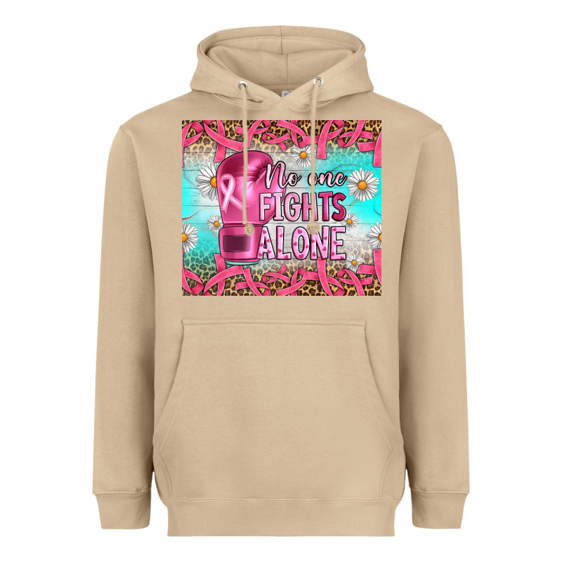 Breast Cancer  No One Fıghts Alone Tumbler Heavyweight Hoodie by Artiststas | Teevron