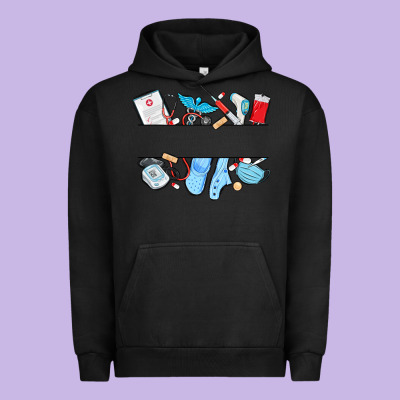 Custom Name Nurse Urban Hoodie Designed By Maliassmallbusiness