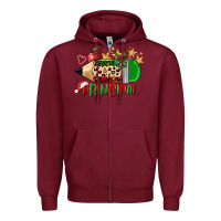Burgundy christmas principal pencil Zipper Hoodie - FaDigitalArtStudio