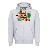 Heather Grey christmas principal pencil Zipper Hoodie - FaDigitalArtStudio