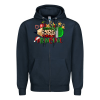 Navy christmas principal pencil Zipper Hoodie - FaDigitalArtStudio