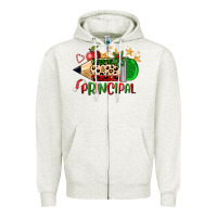 Oatmeal Heather christmas principal pencil Zipper Hoodie - FaDigitalArtStudio