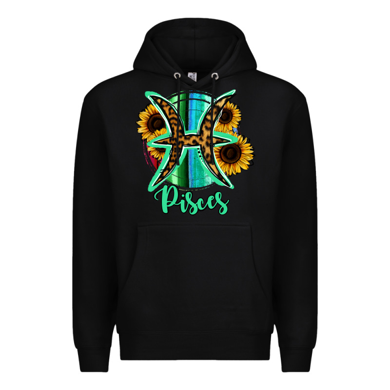 Pisces Zodiac Sign Sunflower Leopard Serape Premium Hoodie by RanaPortraitStore | Teevron