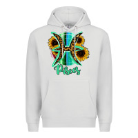 Dove Grey Pisces Zodiac Sign Sunflower Leopard Serape Premium Hoodie - RanaPortraitStore