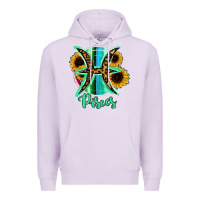 Lilac Pisces Zodiac Sign Sunflower Leopard Serape Premium Hoodie - RanaPortraitStore