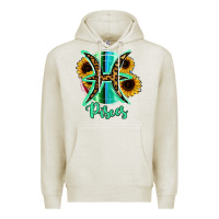 Oatmeal Heather Pisces Zodiac Sign Sunflower Leopard Serape Premium Hoodie - RanaPortraitStore