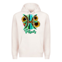 Pale Pink Pisces Zodiac Sign Sunflower Leopard Serape Premium Hoodie - RanaPortraitStore