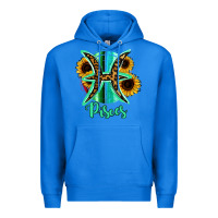 True Royal Pisces Zodiac Sign Sunflower Leopard Serape Premium Hoodie - RanaPortraitStore