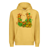 Antique Gold horseshoe with shamrocks and coin Premium Hoodie - AdoDesignShop