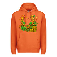 Carrot horseshoe with shamrocks and coin Premium Hoodie - AdoDesignShop
