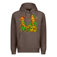 Coffee horseshoe with shamrocks and coin Premium Hoodie - AdoDesignShop