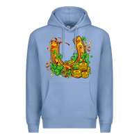 Colony Blue horseshoe with shamrocks and coin Premium Hoodie - AdoDesignShop