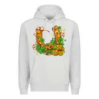 Dove Grey horseshoe with shamrocks and coin Premium Hoodie - AdoDesignShop