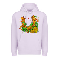 Lilac horseshoe with shamrocks and coin Premium Hoodie - AdoDesignShop