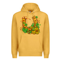 Mustard horseshoe with shamrocks and coin Premium Hoodie - AdoDesignShop
